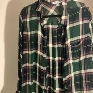 Old Navy Plaid Shirt - Green, Pink, White